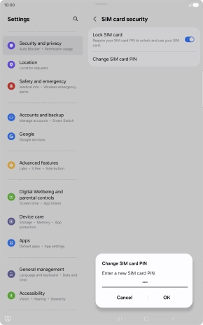 Key in a new four-digit PIN and press OK.