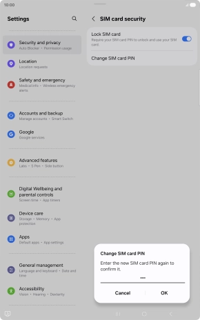 Key in the new PIN again and press OK.