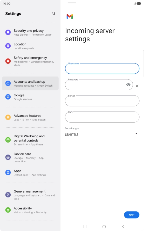 Press the field below 