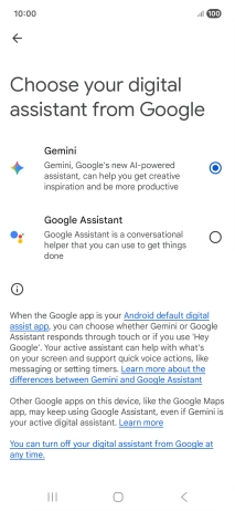 Press the required voice control assistant.