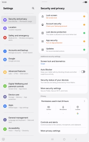 Press More security settings.
