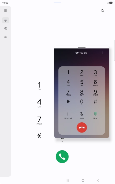 Press the end call icon.