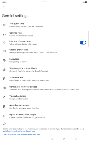 Follow the instructions on the screen to select the required settings.