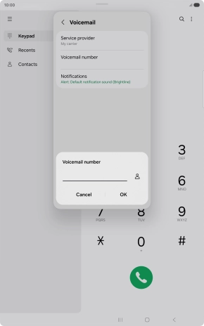 Key in +447836121121 and press OK.