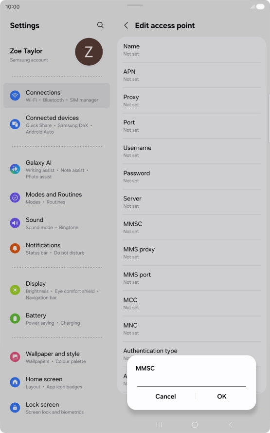 Key in http://mms.vodafone.co.uk/servlets/mms and press OK.
