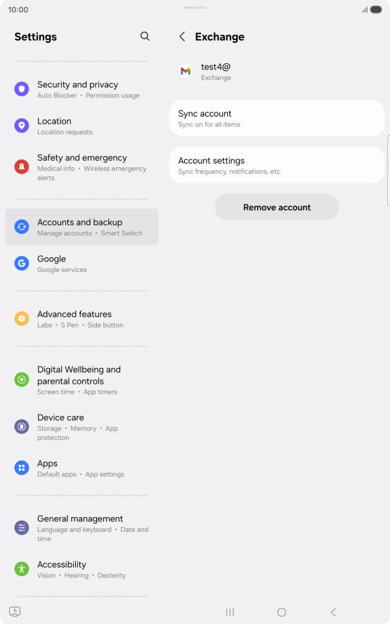 Press Remove account.