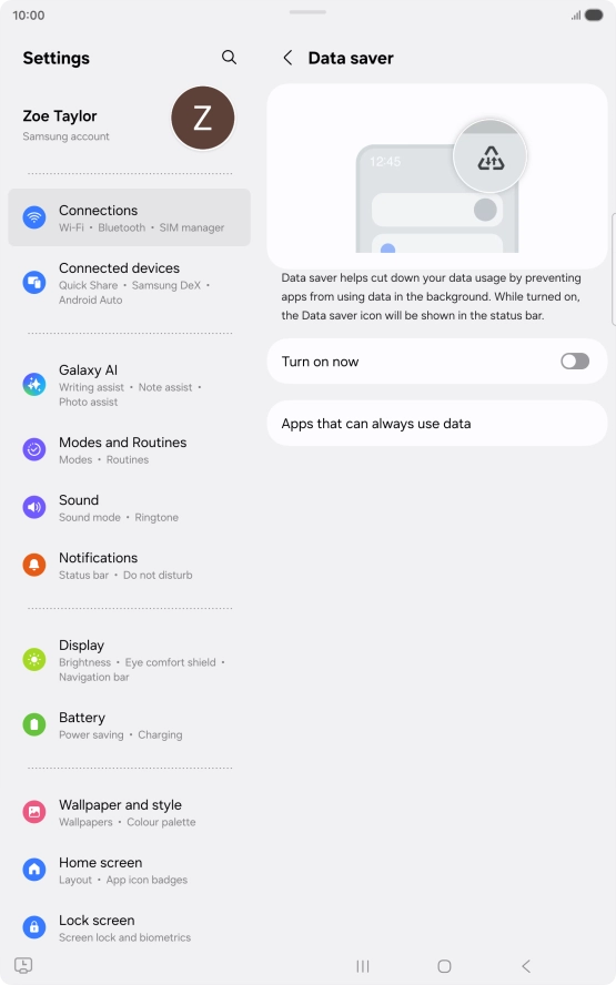 Press the indicator next to 