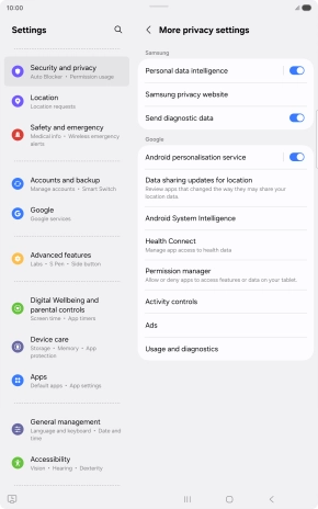 Press Permission manager.