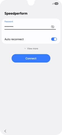 Key in the password for the Wi-Fi network and press Connect.