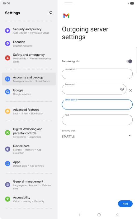 Press the field below 