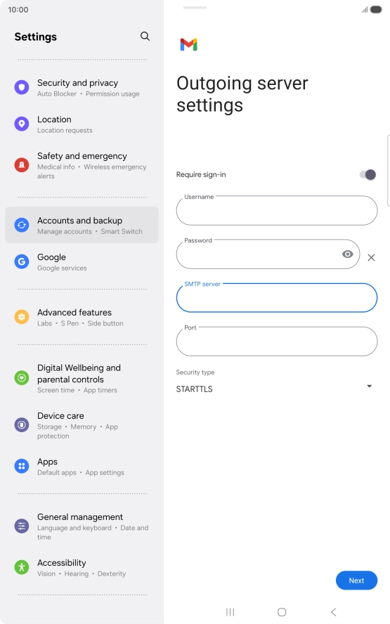 Press the field below 