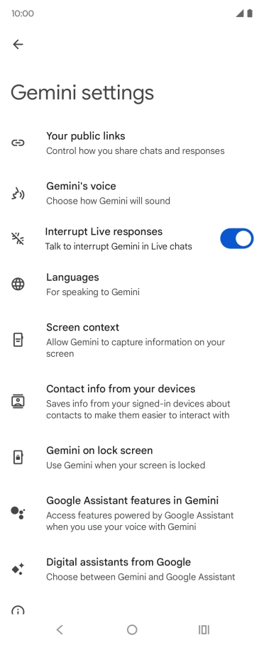 Press Digital assistants from Google.
