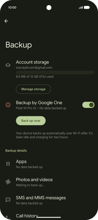 Press the indicator next to 