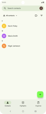 Press the new contact icon.