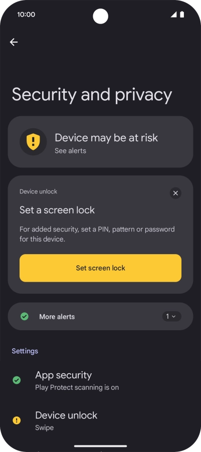 Press Device unlock.