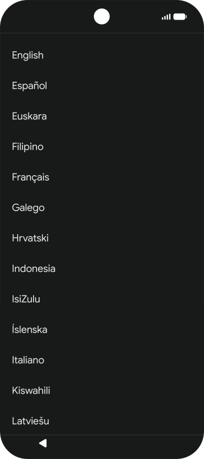 Press the required language.