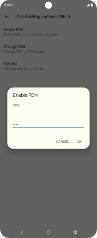 Key in your PIN2 and press OK. The default PIN2 is 1111.