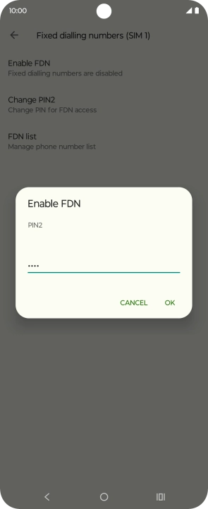 Key in your PIN2 and press OK. The default PIN2 is 1111.