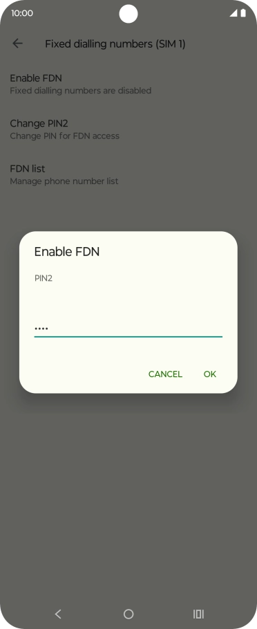 Key in your PIN2 and press OK. The default PIN2 is 1111.