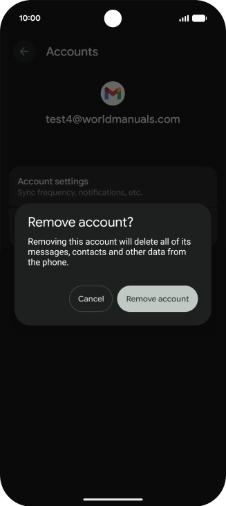 Press Remove account.