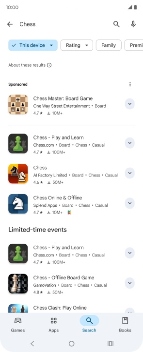 Press the required app.