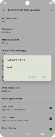 Key in the required account name and press OK.