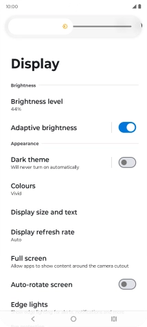 Drag the indicator right or left to set the brightness manually.