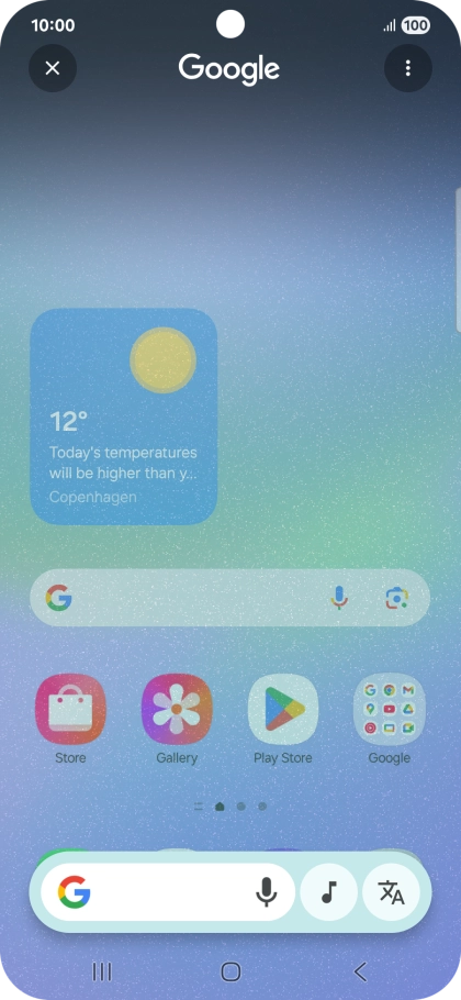 Press the music icon and wait for the search results.