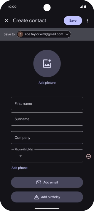 Press the address book drop down list.