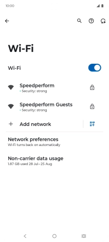 Press the required Wi-Fi network.