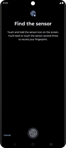 Follow the instructions on the screen to create the phone lock code using your fingerprint.