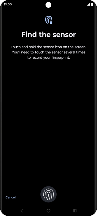 Follow the instructions on the screen to create the phone lock code using your fingerprint.