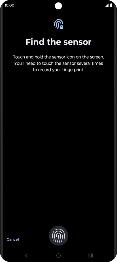 Follow the instructions on the screen to create the phone lock code using your fingerprint.