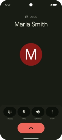 Press the end call icon.