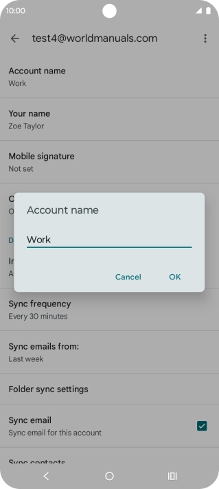 Key in the required account name and press OK.