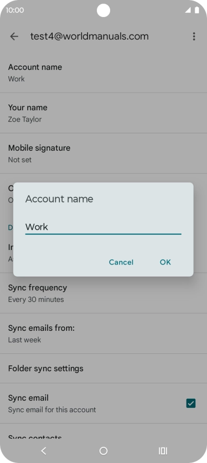 Key in the required account name and press OK.