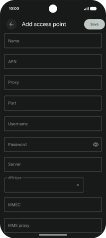 Press Name and key in Vodafone Internet.