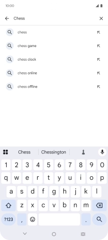 Key in the name or subject of the required app and press the search icon.