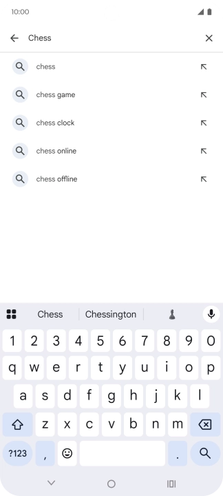 Key in the name or subject of the required app and press the search icon.