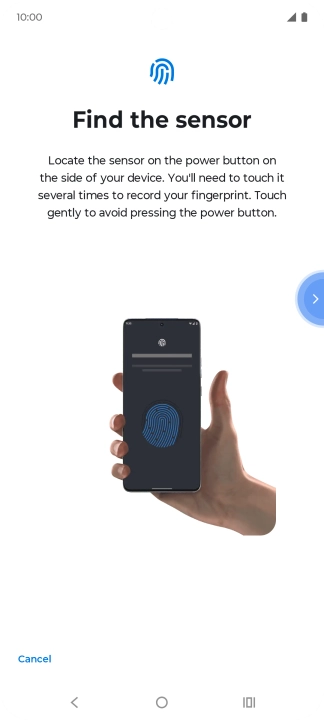 Follow the instructions on the screen to create the phone lock code using your fingerprint.