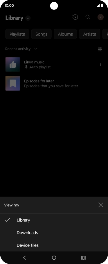 Press the required category and go to the required audio file.