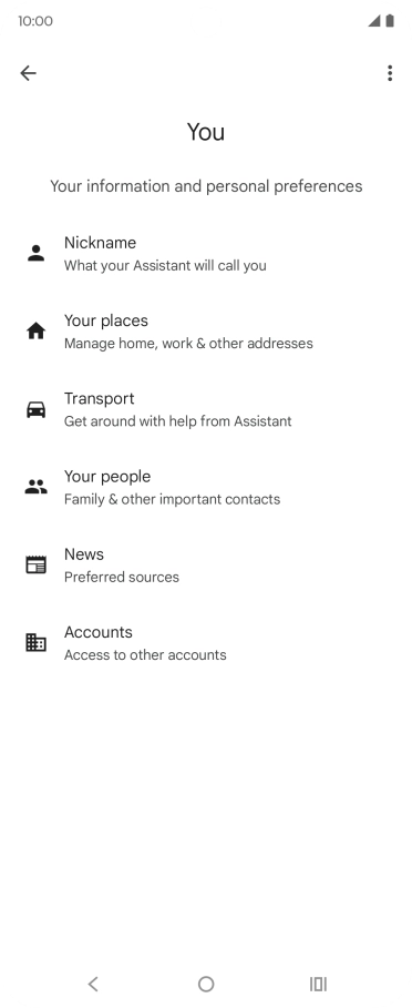 Follow the instructions on the screen to select more settings for Google Assistant.