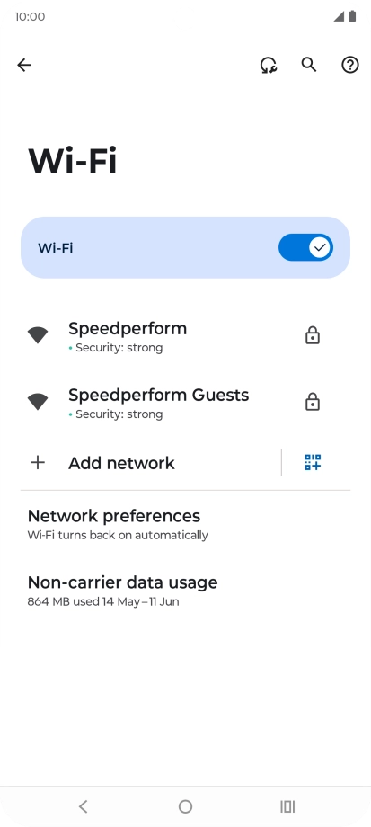 Press the required Wi-Fi network.