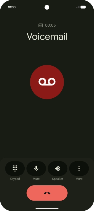 Press the end call icon.