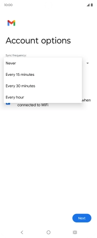 Press the required setting.