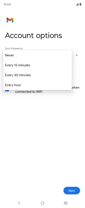 Press the required setting.