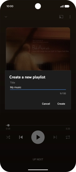 Key in a name for the playlist and press Create.