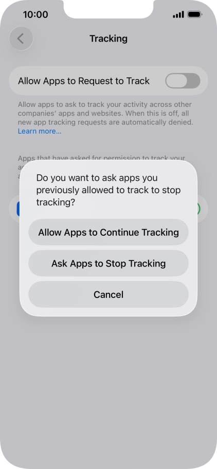 If you turn off the function, press the required setting.