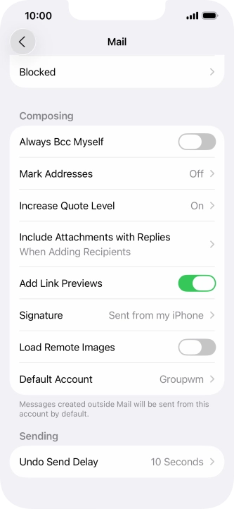 Press Default Account.
