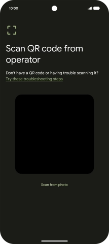 Place the QR code you've received inside the phone camera frame to scan the code. If you’ve deleted your eSIM, you can re-add it using your existing QR code. If you’re having problems, see our FAQ.